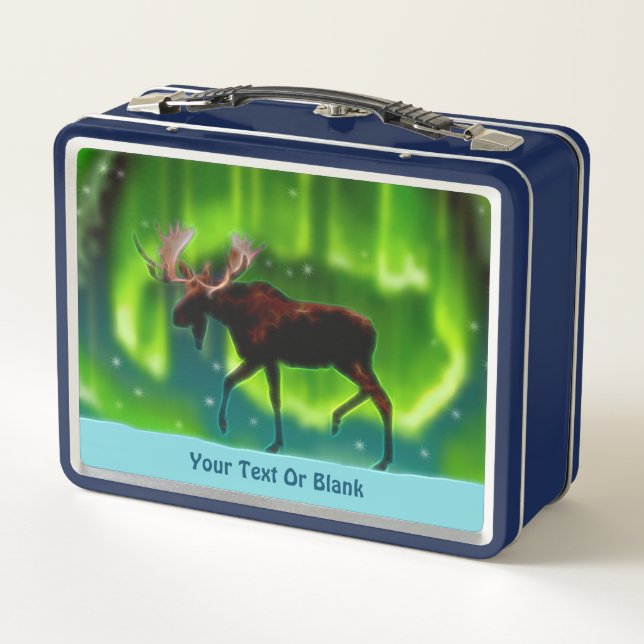 Northern Lights Moose Metall Lunch Box (Rückseite)