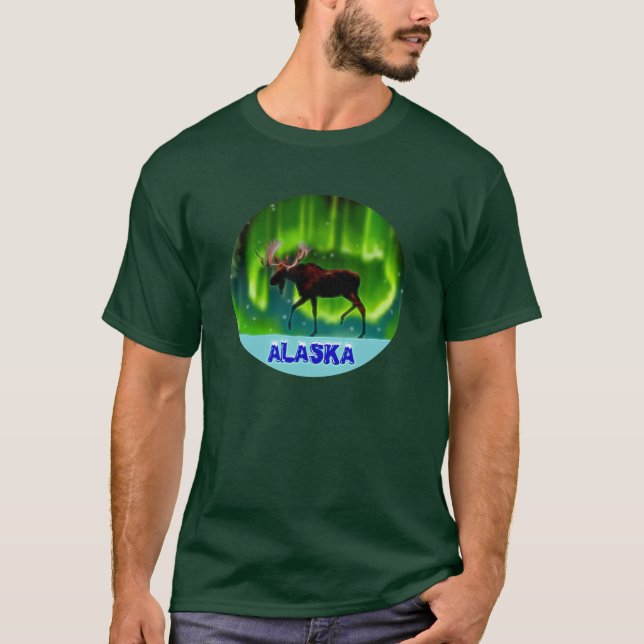 Northern Lights Moose T-Shirt (Vorderseite)