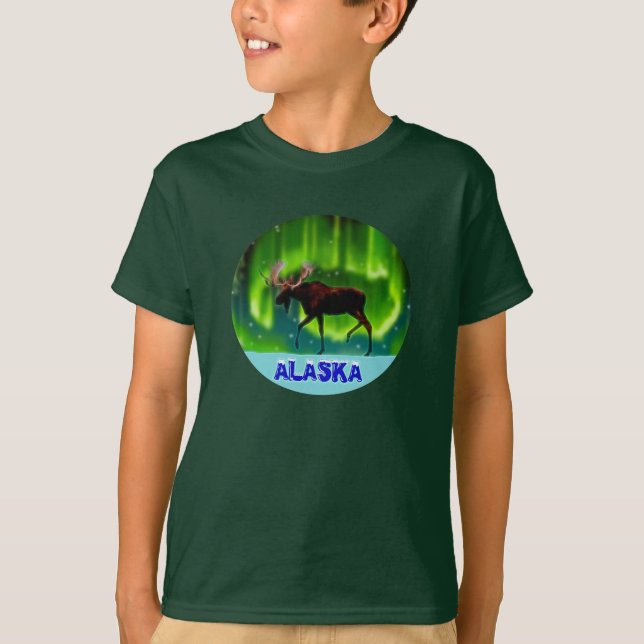 Northern Lights Moose T-Shirt (Vorderseite)
