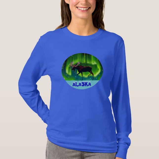 Northern Lights Moose T-Shirt (Vorderseite)