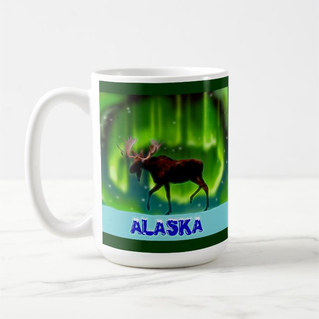 Northern Lights Moose Tasse (Links)