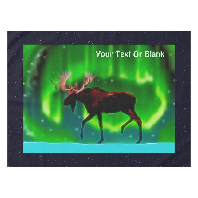 Northern Lights Moose Tischdecke (Vorderseite (Horizontal))