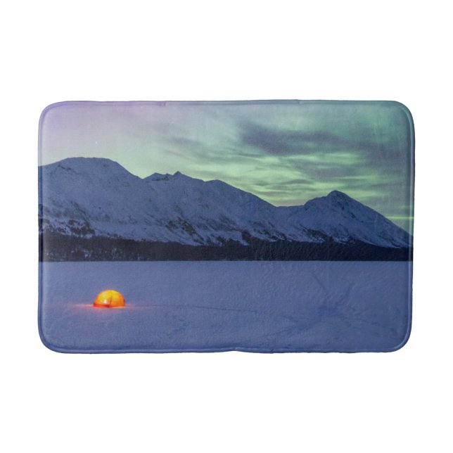 Northern Lights Mount Pass | Kenai Halbinsel Badematte (Vorderseite)
