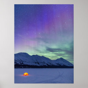 Northern Lights Mount Pass Kenai Halbinsel Poster