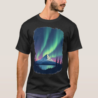 Northern Lights Mountain Aurora Borealis T-Shirt