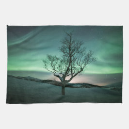 Northern Lights Norwegen Poster Geschirrtuch