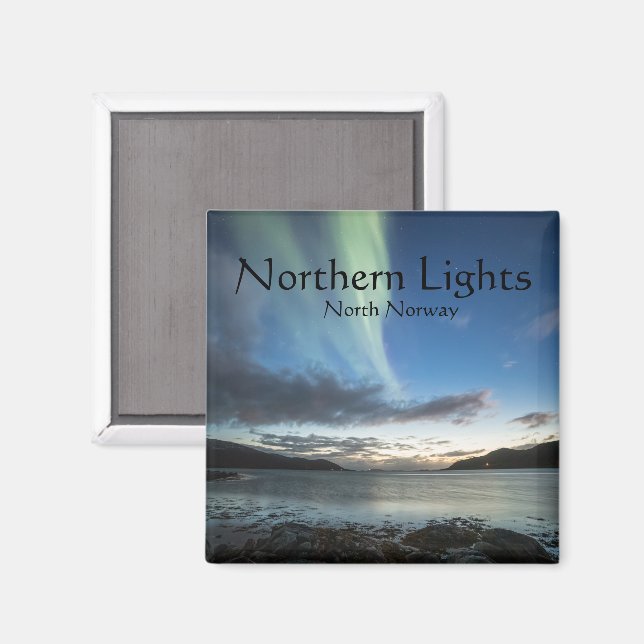 Northern Lights Norwegen Souvenir Magnet (Vorderseite/Rückseite)