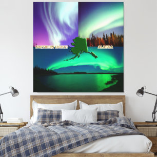 Northern Lights of Alaska Collage Leinwanddruck