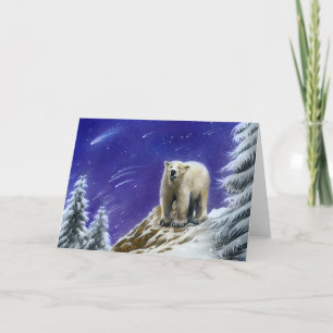 Northern Lights Pola Bear Greeting card Karte