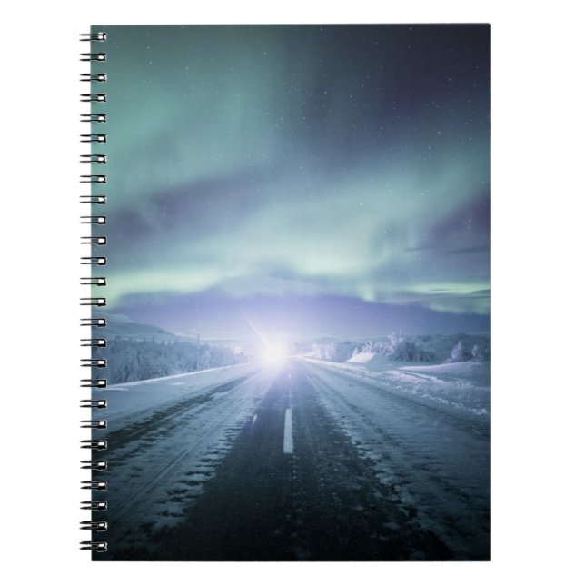 Northern Lights Road Finnland Notizblock (Vorderseite)