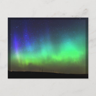 Northern Lights - Schwarze Grenz Postkarte