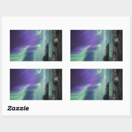 Northern Lights Senja Rechteckiger Aufkleber