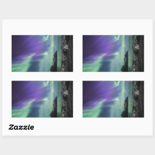 Northern Lights Senja Rechteckiger Aufkleber