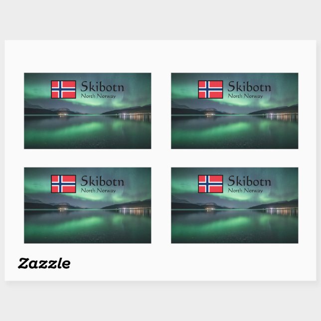 Northern Lights Skibotn Rechteckiger Aufkleber (Blatt)