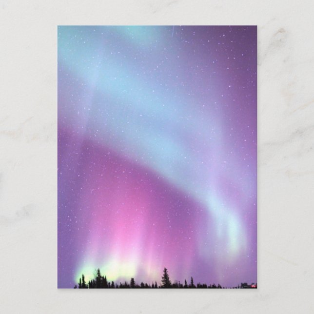 Northern Lights Sky Winter Alaska Stars Postkarte (Vorderseite)