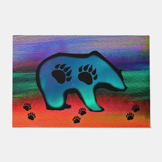 Northern Lights Spirit Bear Fußmatte (Vorderseite)