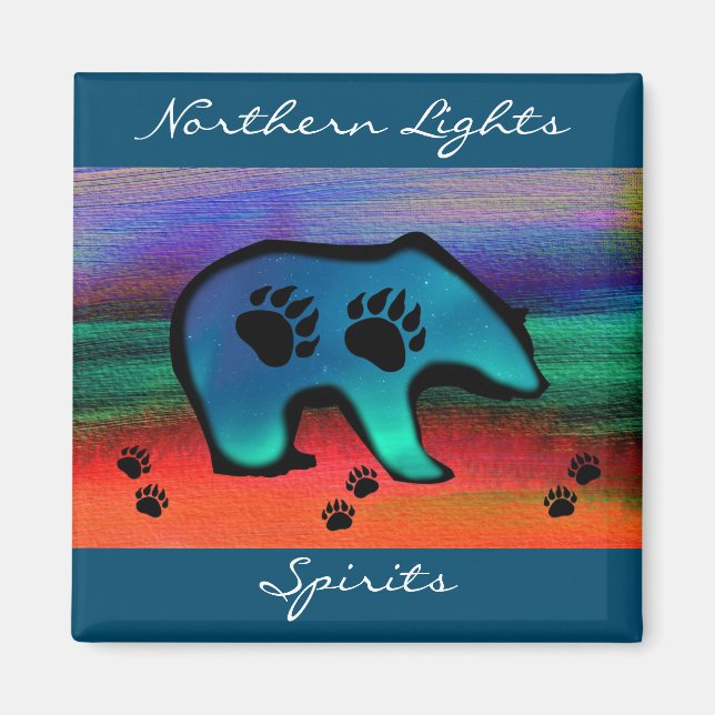 Northern Lights Spirit Bear Magnet (Vorne)