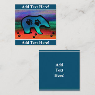 Northern Lights Spirit Beat Square Business Card Quadratische Visitenkarte