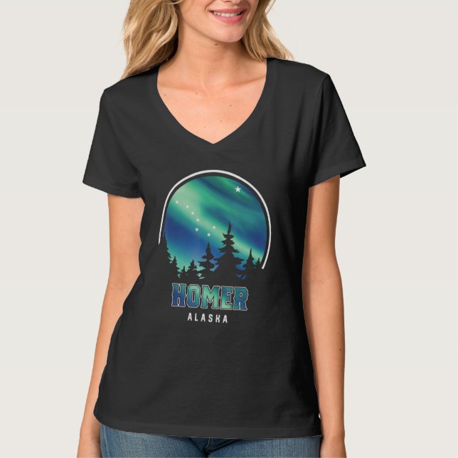 Northern Lights Viewing Vacation Homer Alaska T-Shirt (Vorderseite)