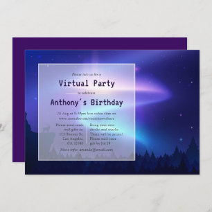 Northern Lights Virtual Birthday Party Einladung