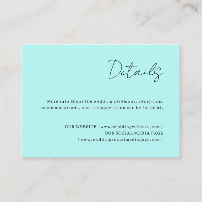 Northern Lights Wedding Details - Eintrittskarte Begleitkarte (Vorderseite)