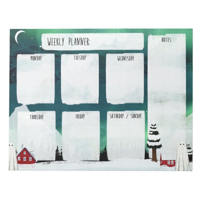 Northern Lights Weekly Notizblock (Vorderseite)