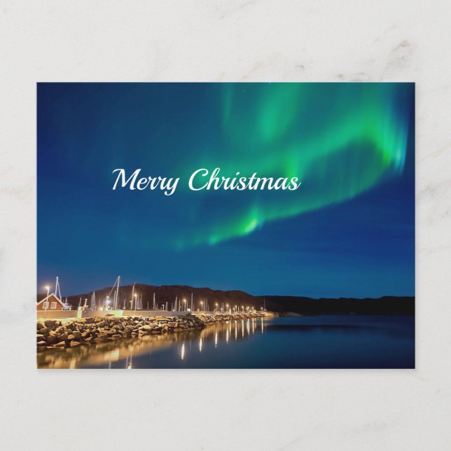 Northern Lights Weihnachten Postkarte (Vorderseite)