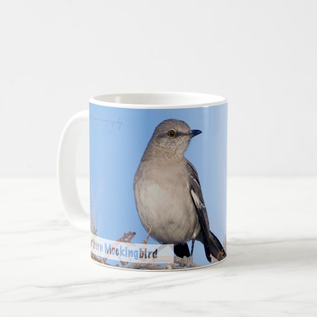 Northern Mockingbird Psalm 40:3 KJV Kaffeetasse (Vorderseite Links)