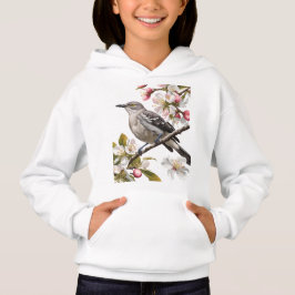 Northern Mockingbird Surrounded by Apple Blossom Hoodie