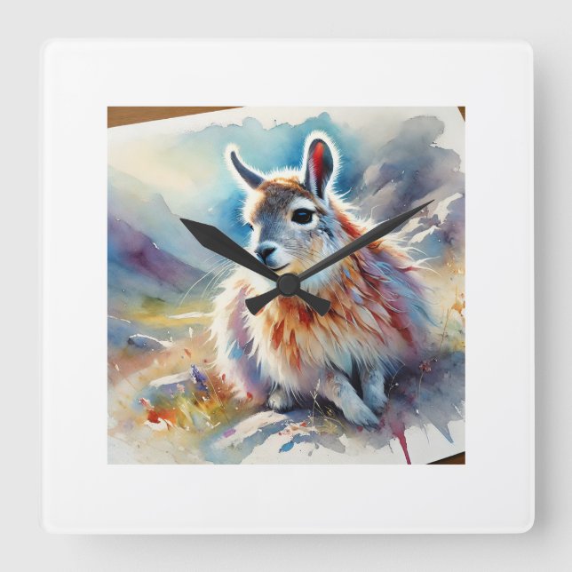 Northern Mountain Viscacha 030924AREF124 - Waterco Quadratische Wanduhr (Vorderseite)
