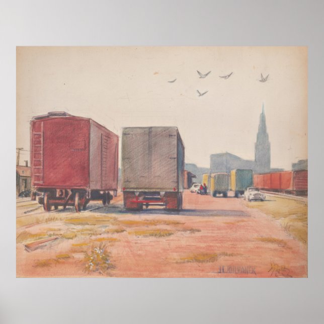 Northern Ohio Food Terminal - Kulhanek 1950 Print Poster (Vorne)