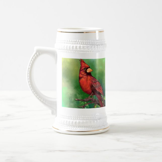 Northern Red Kardinal Beer Stein Bierglas (Links)