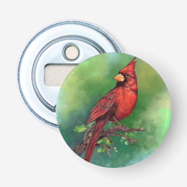 Northern Red Kardinal Bird Bottle Opener Flaschenöffner (Vorderseite)