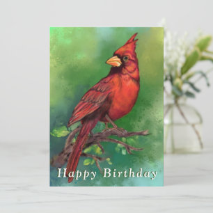 Northern Red Kardinal Bird - Happy Birthday
