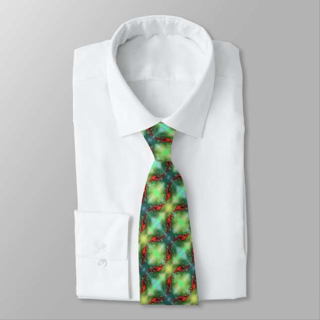 Northern Red Kardinal Bird Neck Tie Krawatte (Gebunden)