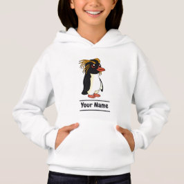 Northern Rockhopper Penguin Cartoon mit Text Hoodie