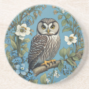 Northern Saw-Whet Owl William Morris Inspiriert Getränkeuntersetzer