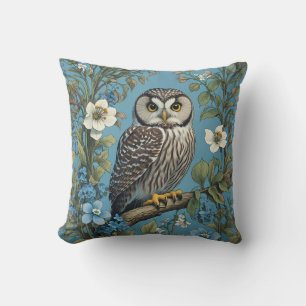 Northern Saw-Whet Owl William Morris Inspiriert Kissen
