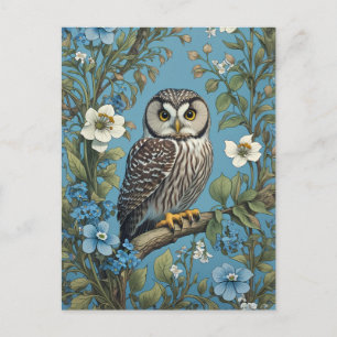 Northern Saw-Whet Owl William Morris Inspiriert Postkarte