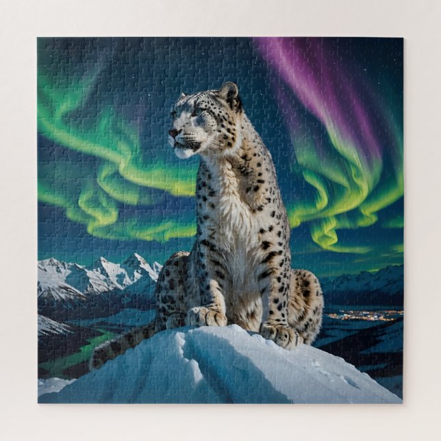 “Northern Sky Wanderer” – Snow Leopard Portrait Puzzle (Vertikal)