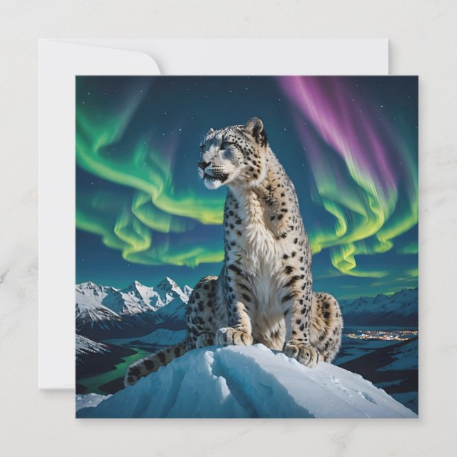 “Northern Sky Wanderer” – Snow Leopard Portrait Save The Date (Vorderseite)