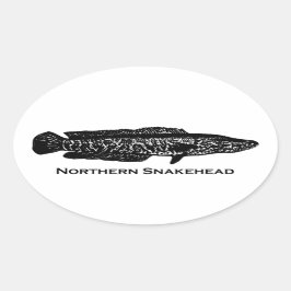 Northern Snakehead Ovaler Aufkleber