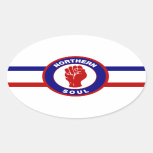 Northern Soul RWB Lines ovaler Aufkleber