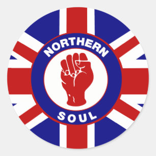 Northern Soul Union Jack Runder Aufkleber