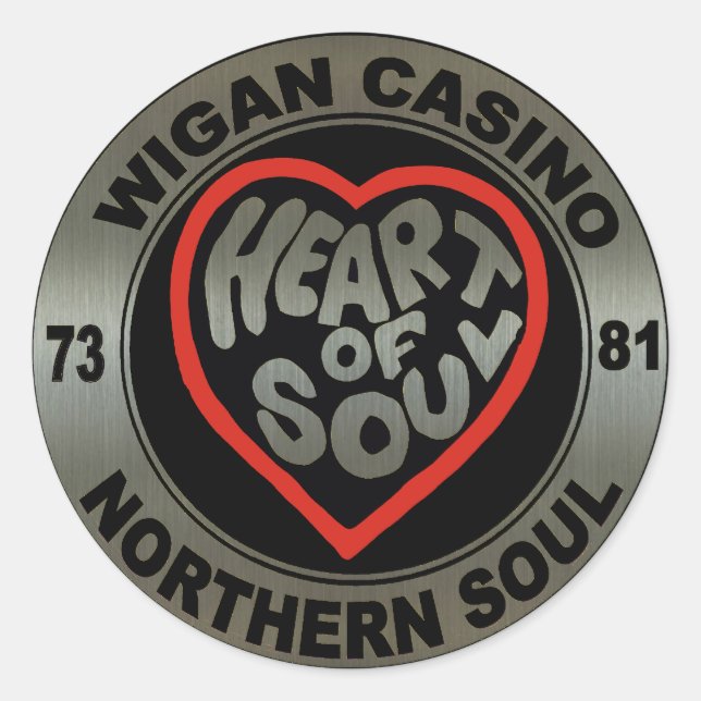 Northern Soul Wigan Casino Metalic Aufkleber (Vorderseite)