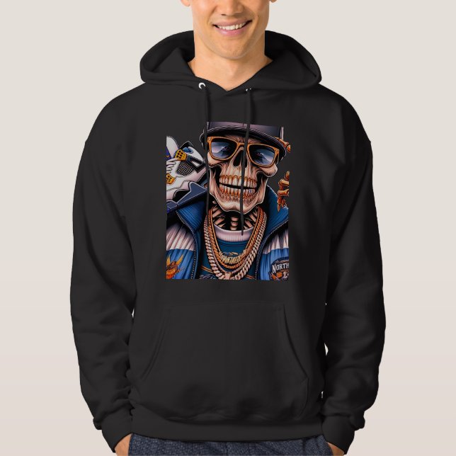 Northern Street King - Urban Skeleton Hip-Hop Grap Hoodie (Vorderseite)