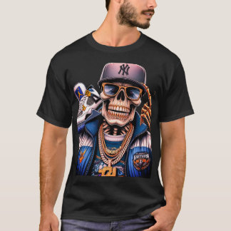 Northern Street King - Urbanes Skelett Hip-Hop Gra T-Shirt