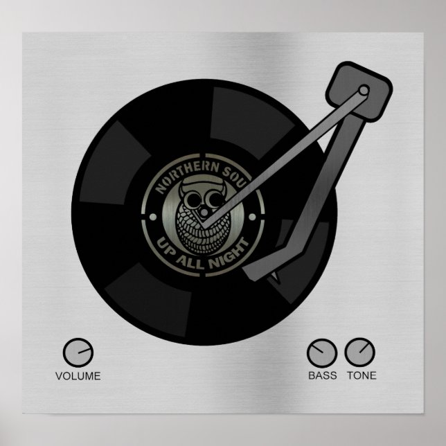 NorthernSoul Vinyl auf Turntable Kleiner Druck Poster (Vorne)