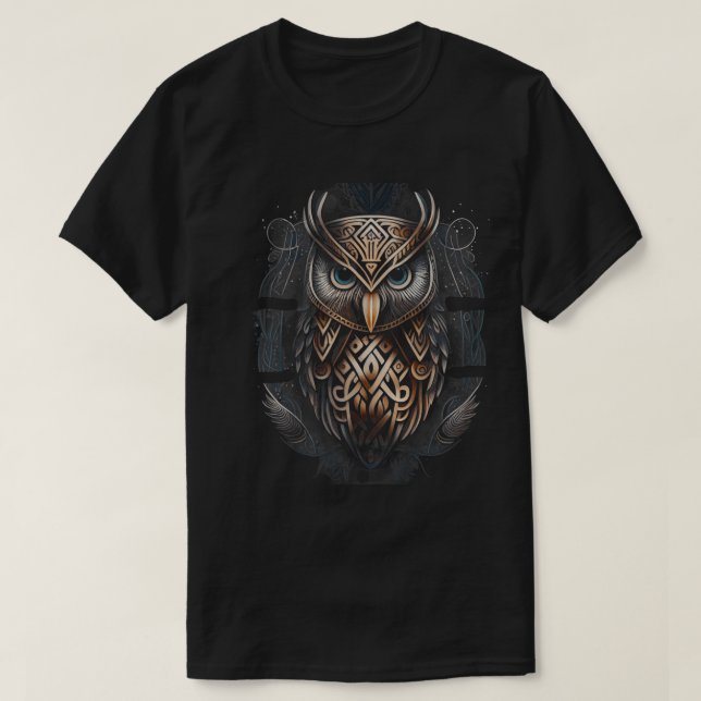 Northische Wikinger-Owl Tattoo Wildlife Animal (V. T-Shirt (Design vorne)