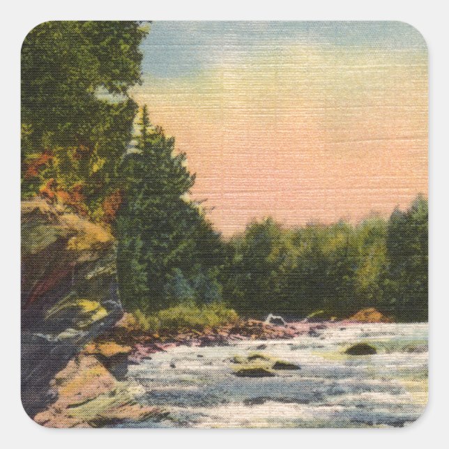 Northland Rapids Quadratischer Aufkleber (Vorderseite)